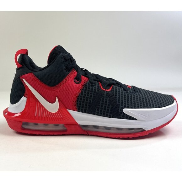 Nike Lebron Witness VII 7 Bred Men Size 10.5 Red Black Shoes Athletic DM1123-005 - Picture 1 of 9